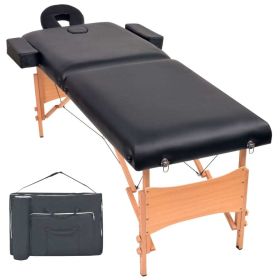 2-Zone Folding Massage Table 3.9" Thick Black