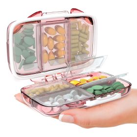 Travel Pill Organizer Moisture Proof Pill Holder Daily Medicine Organizer Box 7 Compartments with Labels